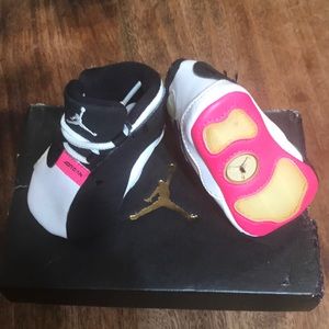Air Jordan black & hot pink size 1c infant